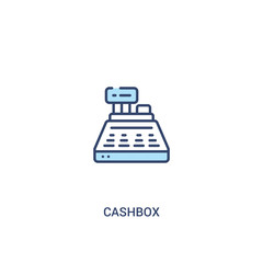 cashbox concept 2 colored icon. simple line element illustration. outline blue cashbox symbol. can be used for web and mobile ui/ux.