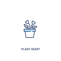 plant heart concept 2 colored icon. simple line element illustration. outline blue plant heart symbol. can be used for web and mobile ui/ux.