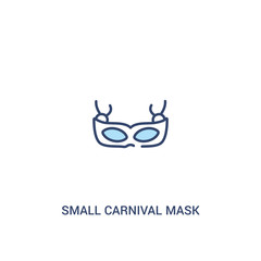 small carnival mask concept 2 colored icon. simple line element illustration. outline blue small carnival mask symbol. can be used for web and mobile ui/ux.