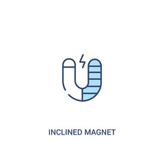 inclined magnet concept 2 colored icon. simple line element illustration. outline blue inclined magnet symbol. can be used for web and mobile ui/ux.