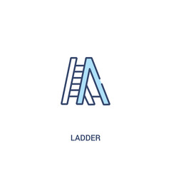 ladder concept 2 colored icon. simple line element illustration. outline blue ladder symbol. can be used for web and mobile ui/ux.