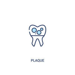 plaque concept 2 colored icon. simple line element illustration. outline blue plaque symbol. can be used for web and mobile ui/ux.