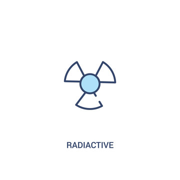 radiactive concept 2 colored icon. simple line element illustration. outline blue radiactive symbol. can be used for web and mobile ui/ux.