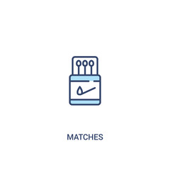 Fototapeta premium matches concept 2 colored icon. simple line element illustration. outline blue matches symbol. can be used for web and mobile ui/ux.