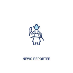 news reporter concept 2 colored icon. simple line element illustration. outline blue news reporter symbol. can be used for web and mobile ui/ux.