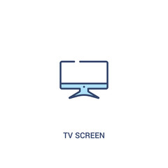 Fototapeta premium tv screen concept 2 colored icon. simple line element illustration. outline blue tv screen symbol. can be used for web and mobile ui/ux.