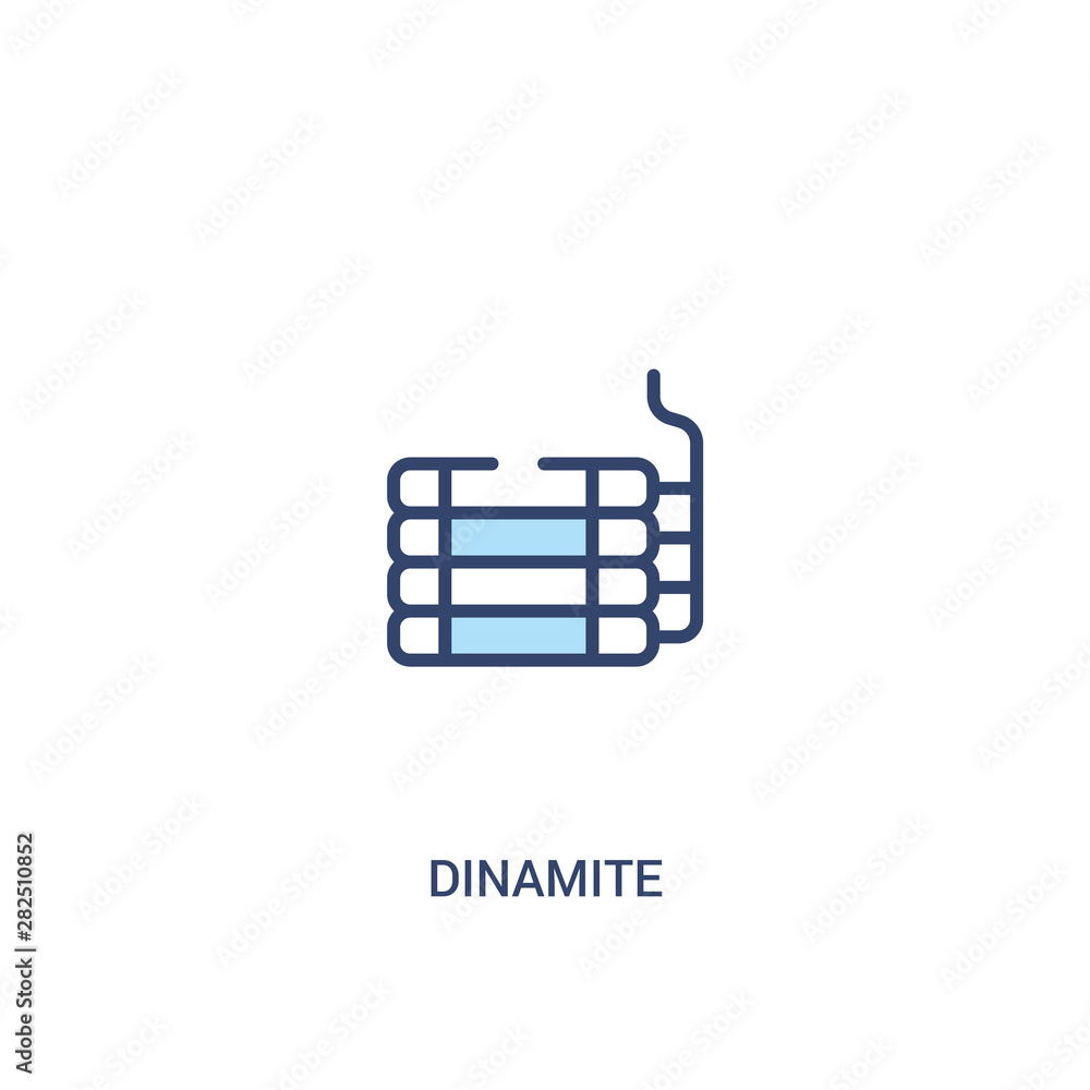 Poster dinamite concept 2 colored icon. simple line element illustration. outline blue dinamite symbol. can