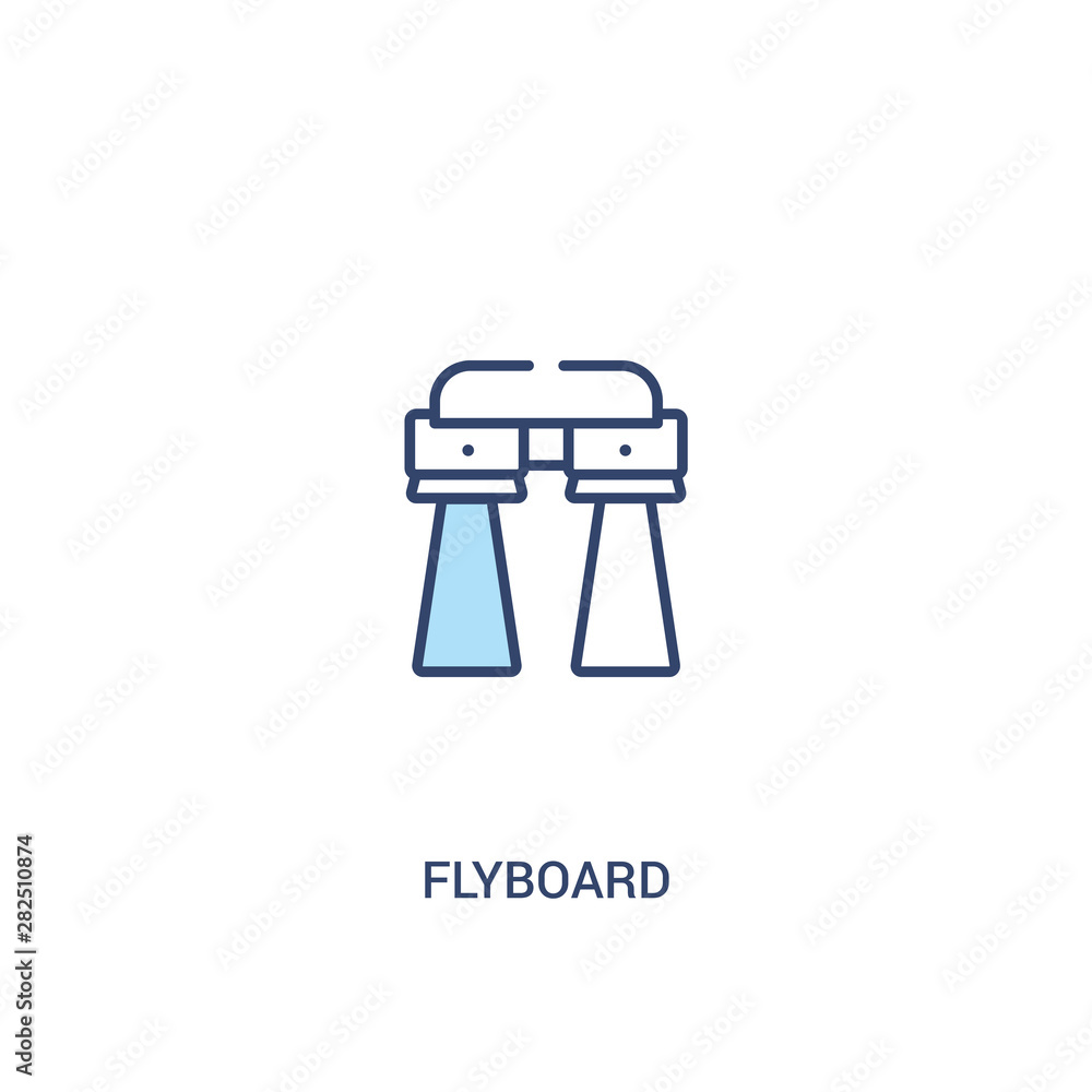 Poster flyboard concept 2 colored icon. simple line element illustration. outline blue flyboard symbol. can