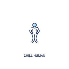 chill human concept 2 colored icon. simple line element illustration. outline blue chill human symbol. can be used for web and mobile ui/ux.