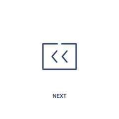 next concept 2 colored icon. simple line element illustration. outline blue next symbol. can be used for web and mobile ui/ux.