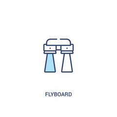 flyboard concept 2 colored icon. simple line element illustration. outline blue flyboard symbol. can be used for web and mobile ui/ux.