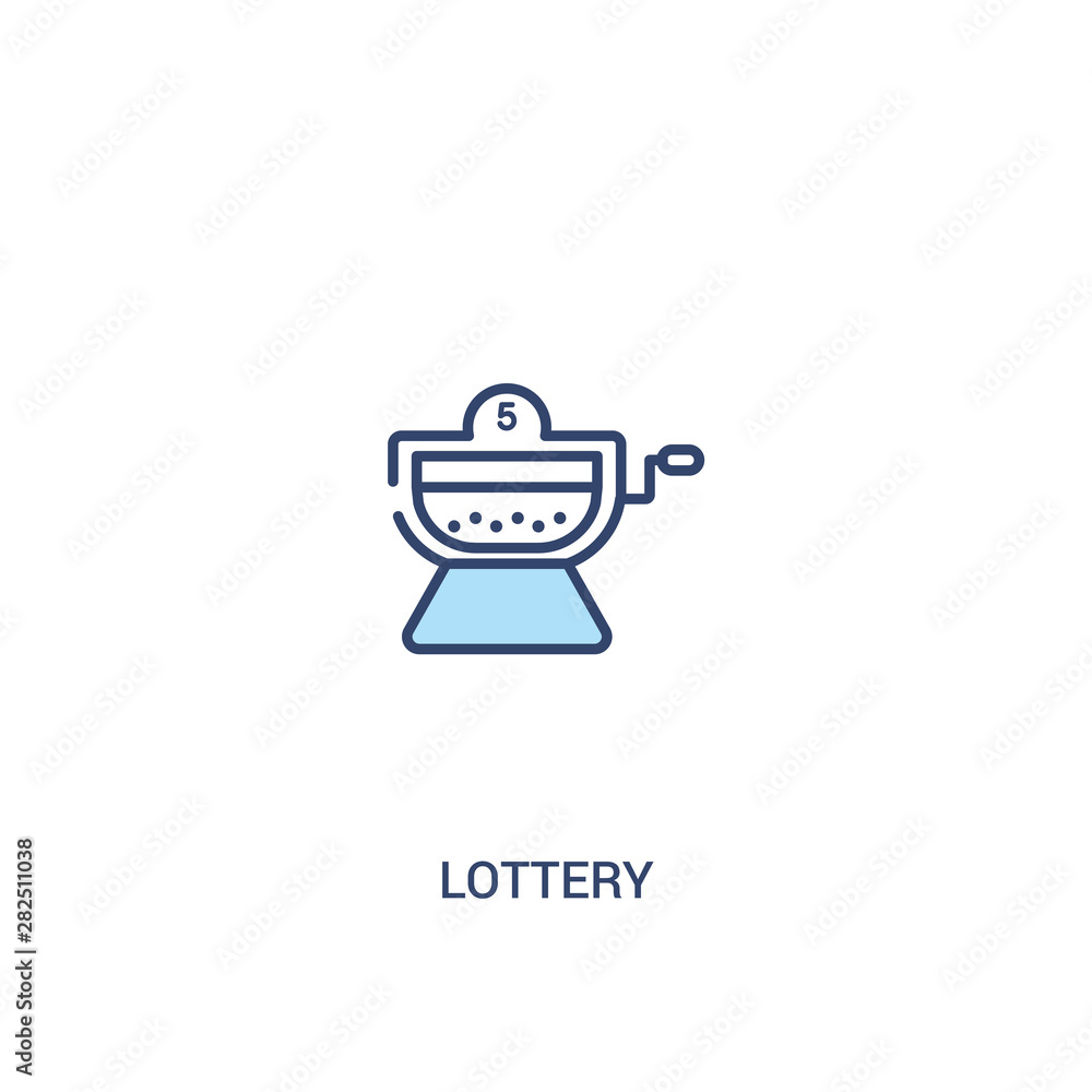 Aufkleber lottery concept 2 colored icon. simple line element illustration. outline blue lottery symbol. can b