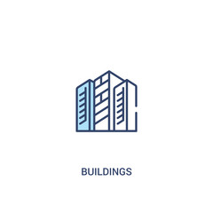buildings concept 2 colored icon. simple line element illustration. outline blue buildings symbol. can be used for web and mobile ui/ux.