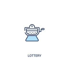 lottery concept 2 colored icon. simple line element illustration. outline blue lottery symbol. can be used for web and mobile ui/ux.