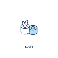 sushi concept 2 colored icon. simple line element illustration. outline blue sushi symbol. can be used for web and mobile ui/ux.