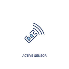 active sensor concept 2 colored icon. simple line element illustration. outline blue active sensor symbol. can be used for web and mobile ui/ux.
