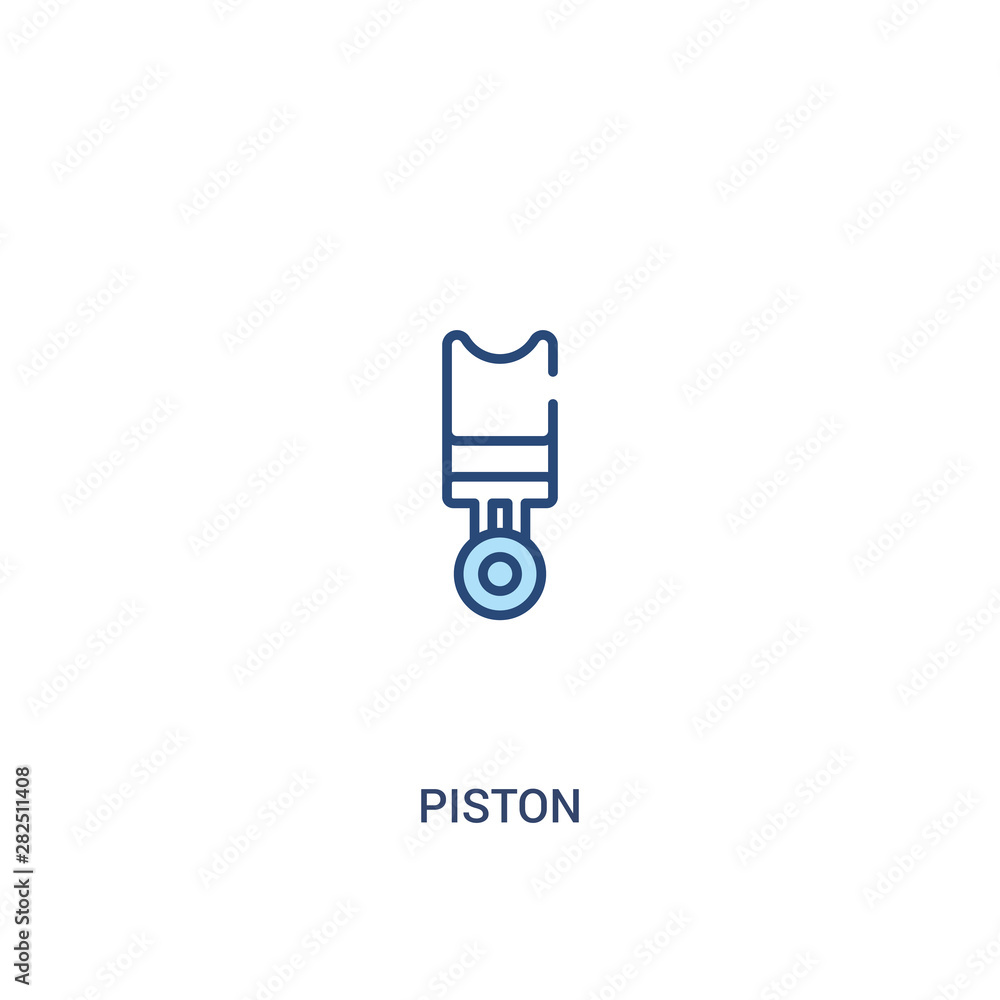Poster piston concept 2 colored icon. simple line element illustration. outline blue piston symbol. can be 