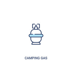 camping gas concept 2 colored icon. simple line element illustration. outline blue camping gas symbol. can be used for web and mobile ui/ux.