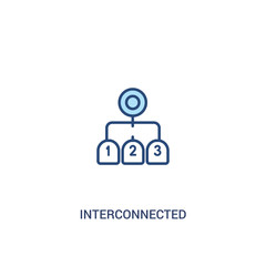 interconnected concept 2 colored icon. simple line element illustration. outline blue interconnected symbol. can be used for web and mobile ui/ux.