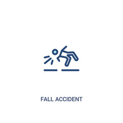 fall accident concept 2 colored icon. simple line element illustration. outline blue fall accident symbol. can be used for web and mobile ui/ux.