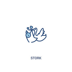 stork concept 2 colored icon. simple line element illustration. outline blue stork symbol. can be used for web and mobile ui/ux.