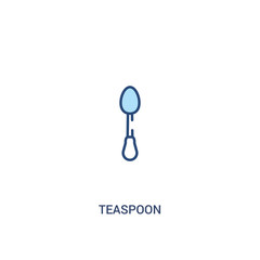 teaspoon concept 2 colored icon. simple line element illustration. outline blue teaspoon symbol. can be used for web and mobile ui/ux.