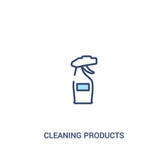 cleaning products concept 2 colored icon. simple line element illustration. outline blue cleaning products symbol. can be used for web and mobile ui/ux.