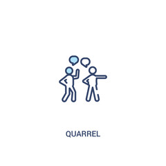 quarrel concept 2 colored icon. simple line element illustration. outline blue quarrel symbol. can be used for web and mobile ui/ux.