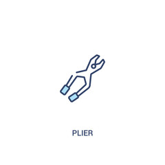 plier concept 2 colored icon. simple line element illustration. outline blue plier symbol. can be used for web and mobile ui/ux.