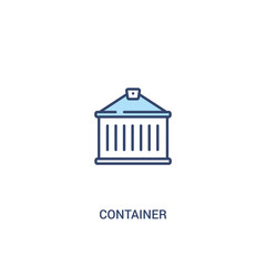 container concept 2 colored icon. simple line element illustration. outline blue container symbol. can be used for web and mobile ui/ux.