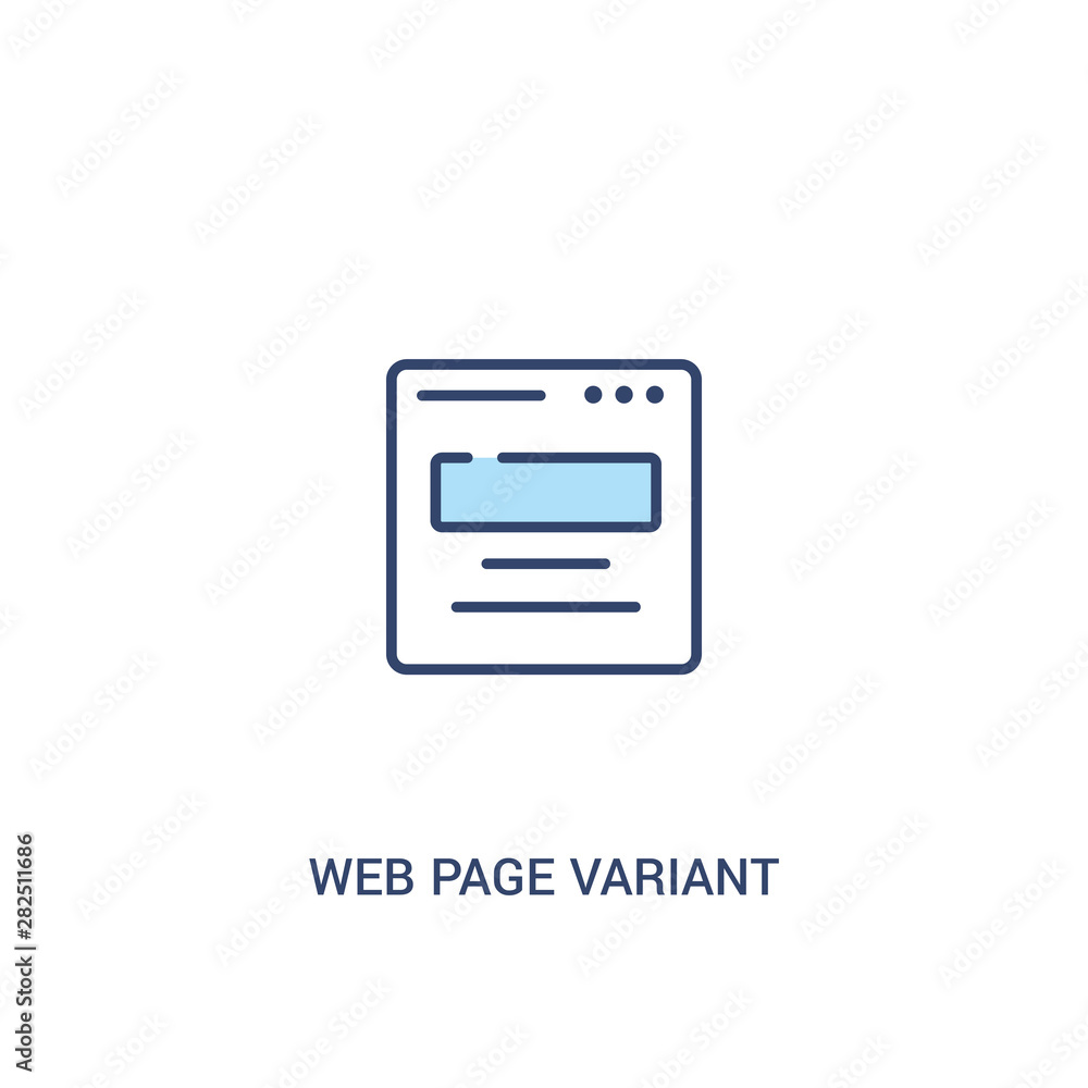 Poster web page variant concept 2 colored icon. simple line element illustration. outline blue web page var