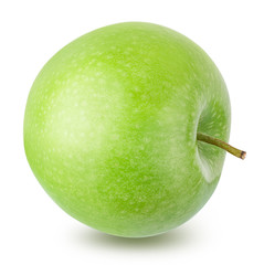 Green apple isolated on white background with clipping path