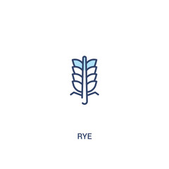 rye concept 2 colored icon. simple line element illustration. outline blue rye symbol. can be used for web and mobile ui/ux.
