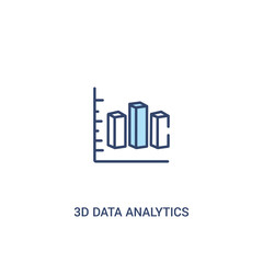 3d data analytics dual bars concept 2 colored icon. simple line element illustration. outline blue 3d data analytics dual bars symbol. can be used for web and mobile ui/ux.