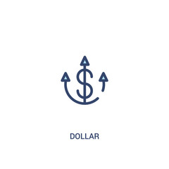 dollar concept 2 colored icon. simple line element illustration. outline blue dollar symbol. can be used for web and mobile ui/ux.