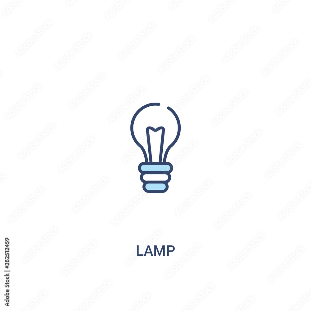 Poster lamp concept 2 colored icon. simple line element illustration. outline blue lamp symbol. can be used