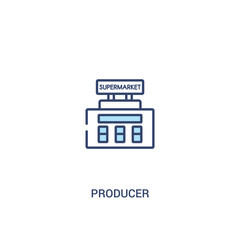 producer concept 2 colored icon. simple line element illustration. outline blue producer symbol. can be used for web and mobile ui/ux.