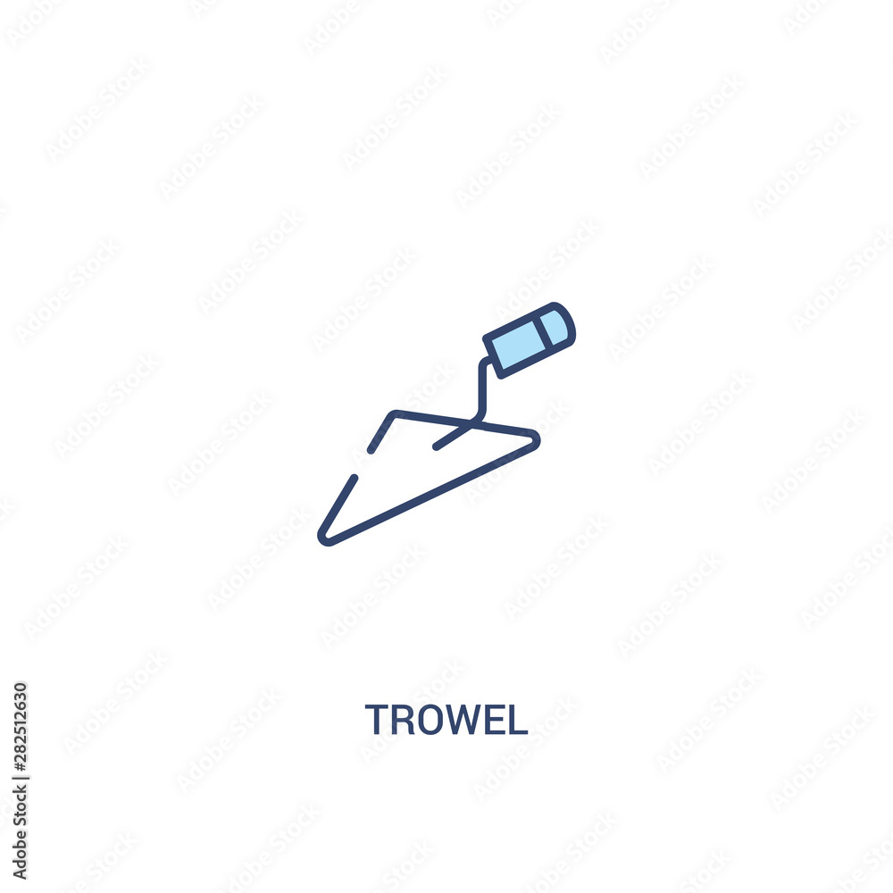 Aufkleber trowel concept 2 colored icon. simple line element illustration. outline blue trowel symbol. can be 