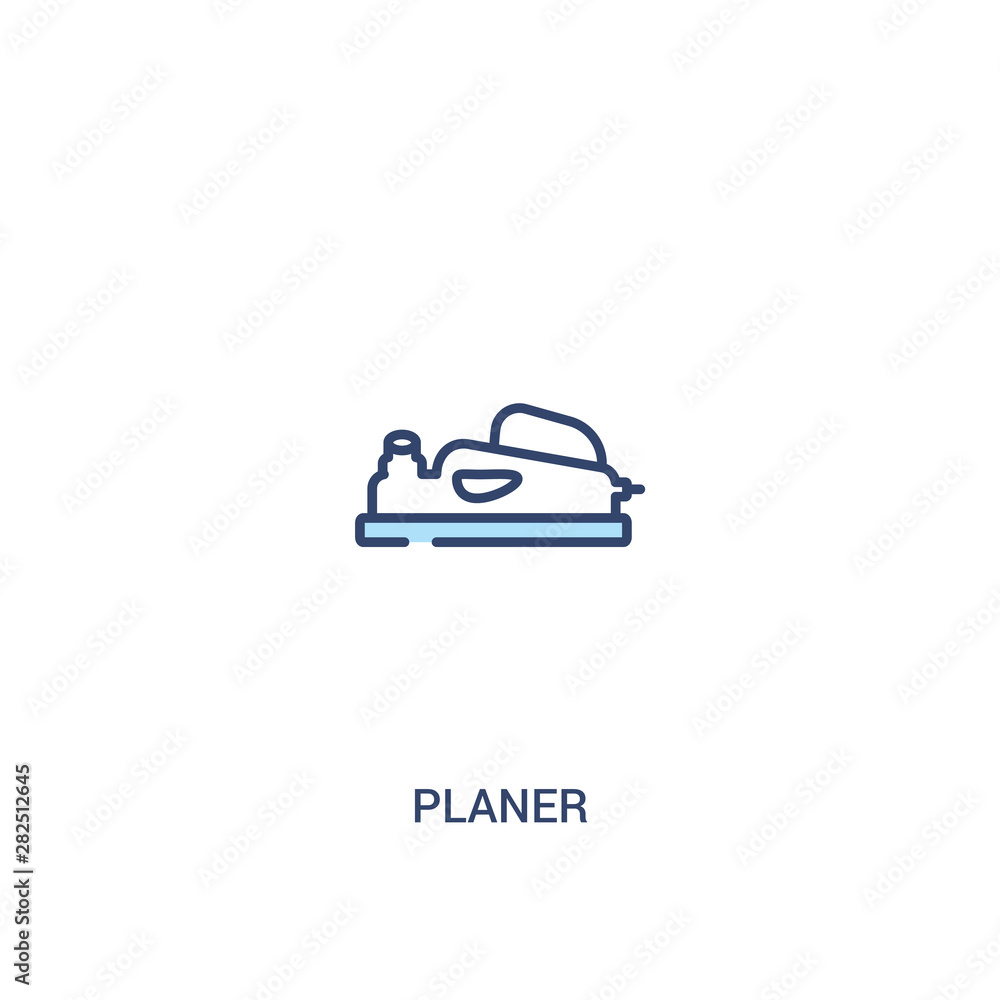 Aufkleber planer concept 2 colored icon. simple line element illustration. outline blue planer symbol. can be 