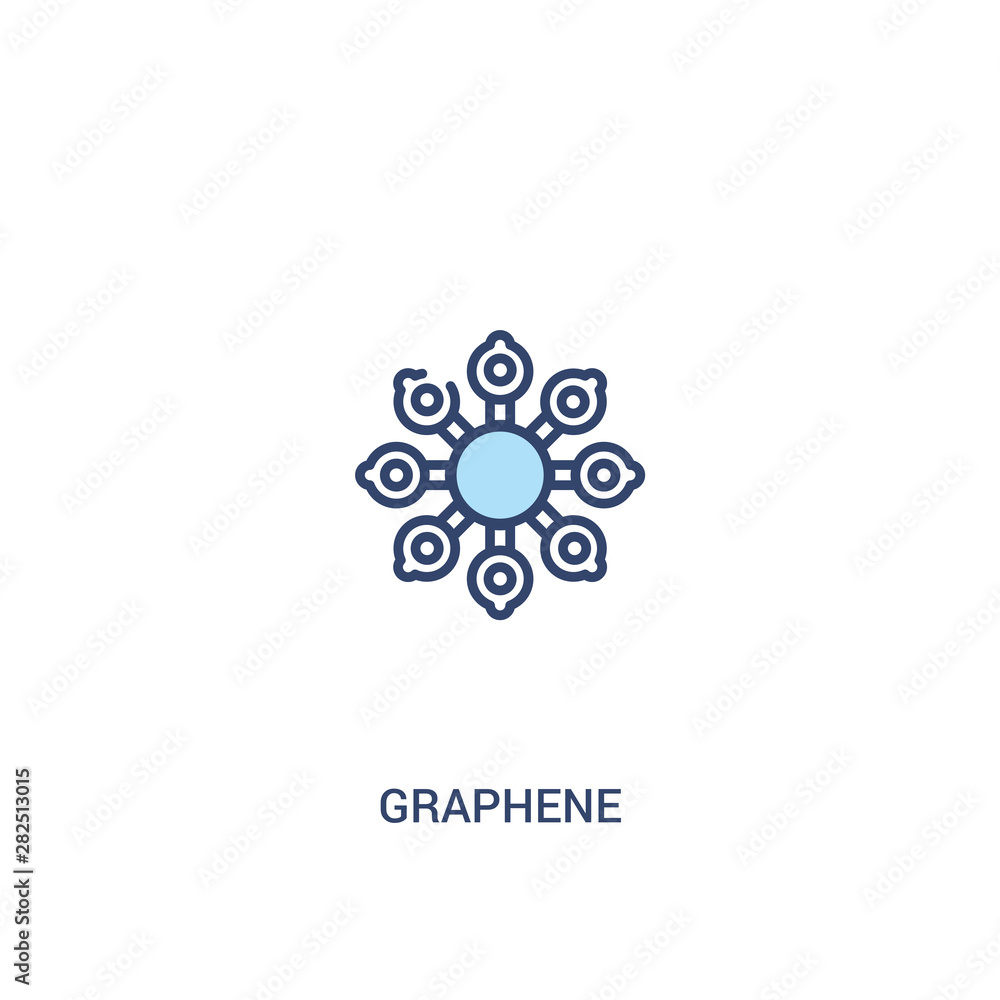Poster graphene concept 2 colored icon. simple line element illustration. outline blue graphene symbol. can