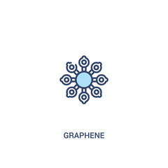 graphene concept 2 colored icon. simple line element illustration. outline blue graphene symbol. can be used for web and mobile ui/ux.