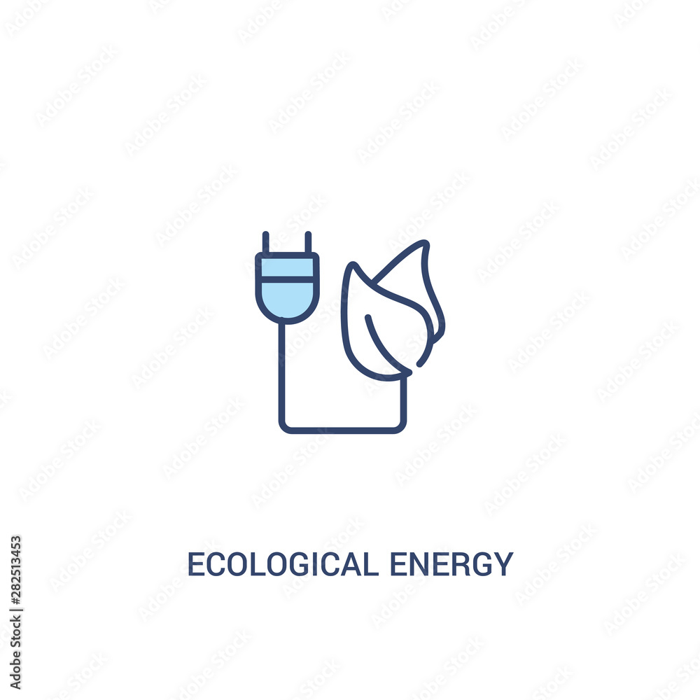 Poster ecological energy source concept 2 colored icon. simple line element illustration. outline blue ecol