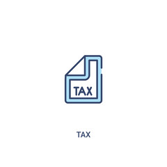 tax concept 2 colored icon. simple line element illustration. outline blue tax symbol. can be used for web and mobile ui/ux.