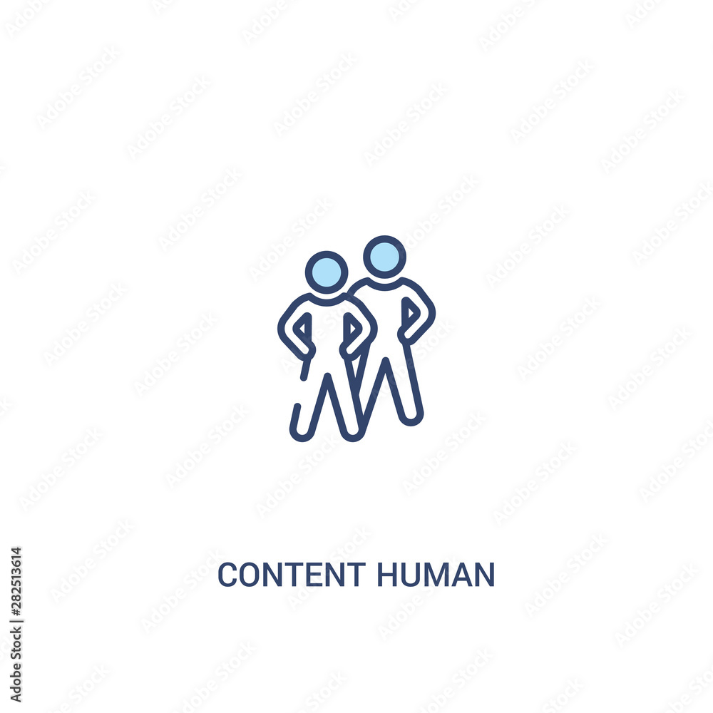 Poster content human concept 2 colored icon. simple line element illustration. outline blue content human s