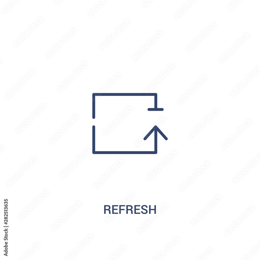 Poster refresh concept 2 colored icon. simple line element illustration. outline blue refresh symbol. can b