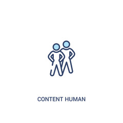 content human concept 2 colored icon. simple line element illustration. outline blue content human symbol. can be used for web and mobile ui/ux.