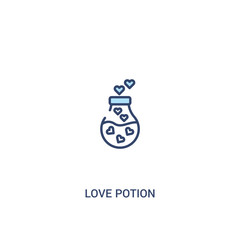 love potion concept 2 colored icon. simple line element illustration. outline blue love potion symbol. can be used for web and mobile ui/ux.