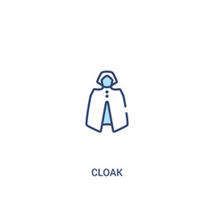 cloak concept 2 colored icon. simple line element illustration. outline blue cloak symbol. can be used for web and mobile ui/ux.