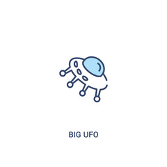 big ufo concept 2 colored icon. simple line element illustration. outline blue big ufo symbol. can be used for web and mobile ui/ux.