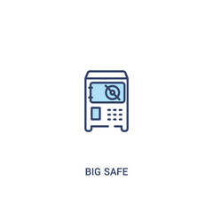 big safe concept 2 colored icon. simple line element illustration. outline blue big safe symbol. can be used for web and mobile ui/ux.